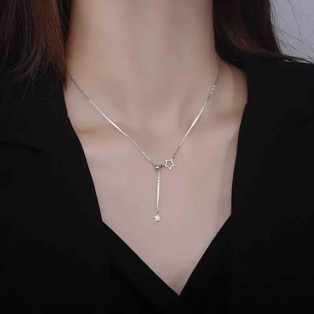 New Sterling Silver 925 Shooting Star adjustable Necklace